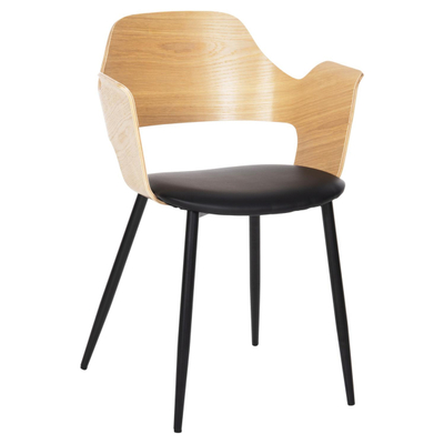 Karrige ngrënieje Velp 55,5x50x79Hcm (HM9616.02), zezë