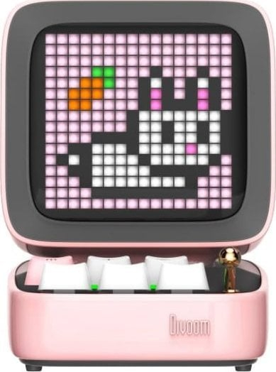 Altoparlant Bluetooth Divoom Ditoo Pro, 15W, me ekran Pixel Art, rozë