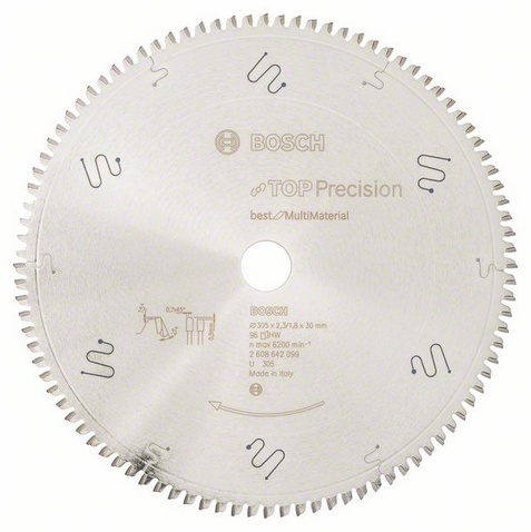 Teh sharrë Bosch Top Precision Best for Multi Material 305mm, 30mm, 96 dhëmbë