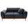 Divan krevati Bennington HM3250.01, 2 ulëse, 180x95x80 cm, i zi velvet