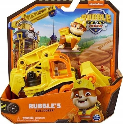 Lodër kamion ndërtimi Spin Master Rubble &amp; Crew Rubble Bulldozer, me kovë që lëviz, për kalamaj