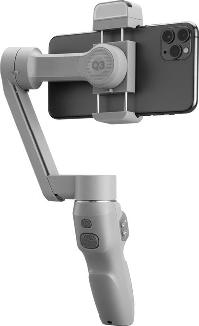 Gimbal për telefon Zhiyun Smooth Q3 Combo, me dritë LED, tripod, gri