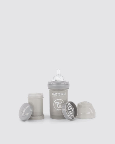 Shishe për bebe Twistshake Anti-Kolikë, 180ml, Hirtë Pastel