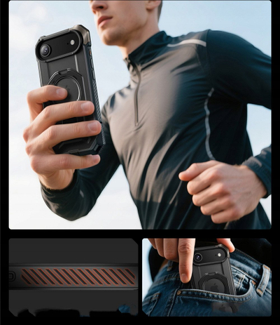 Kapak telefoni Supcase UB Grip Mag MagSafe, për iPhone 17 Air Pro, i zi