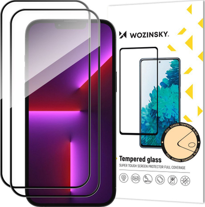 Xham i temperuar Wozinsky Full Glue me kornizë për iPhone 15 Plus, 2 copë, transparent