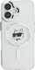 Futrollë Karl Lagerfeld KLHMP16LHLSCHH, për iPhone 16 Pro 6.3", MagSafe, e bardhë