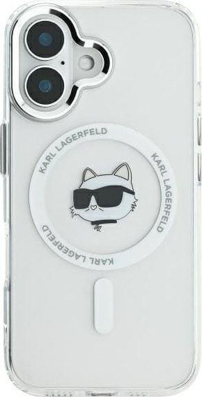 Futrollë Karl Lagerfeld KLHMP16LHLSCHH, për iPhone 16 Pro 6.3", MagSafe, e bardhë