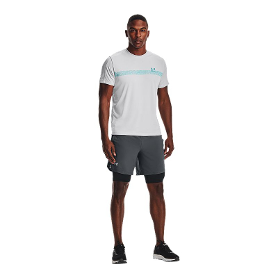 Shorts për meshkuj Under Armour Launch SW 2 in 1, madhësia 2XL, Pitch Grey Black Reflective