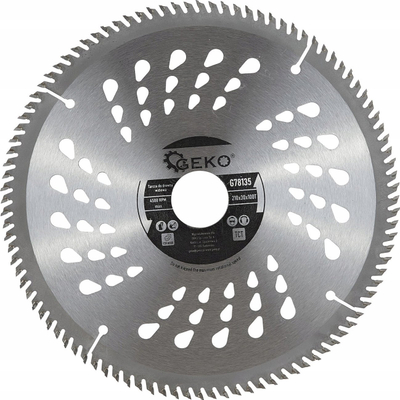 Disk sharre për dru GEKO G78135, 210mm, 30mm 100T, argjendtë