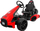 Go-kart elektrik Ramiz XR-1, për fëmijë, timon i rregullueshëm, i kuq