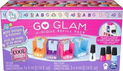Set plotësues për thonj Cool Maker Go Glam U-Nique Refill Pack, 4 x 4 ml, për Go Glam Nail Salon, me shumë ngjyra