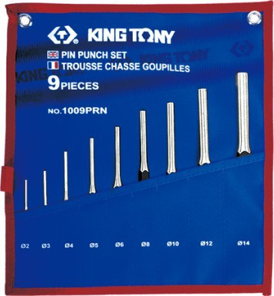 Set daltash për goditje King Tony 1009PRN, 9 copë, 2-14mm, me çantë beze