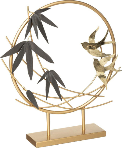 Figurë zbukuruese për tavolinë Atmosphera Metal Bird H36, 36.5 cm, metal, ngjyrë ari
