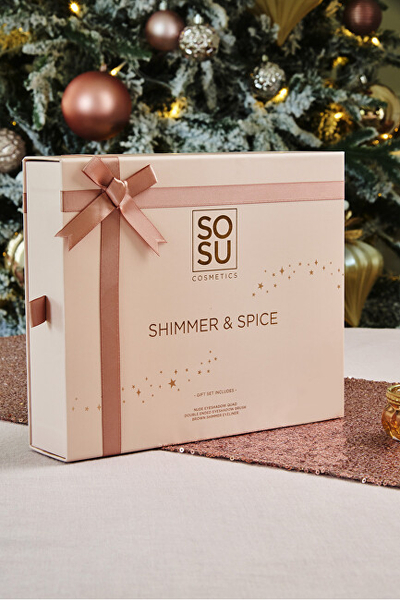 Set grimi SOSU Cosmetics Shimmer & Spice, hije + furçë + laps