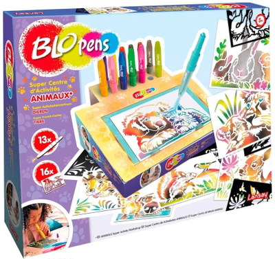 Set kreativ Lansay Creative Game Super Activity Center Animals Blopends, për vizatim, shumëngjyrësh