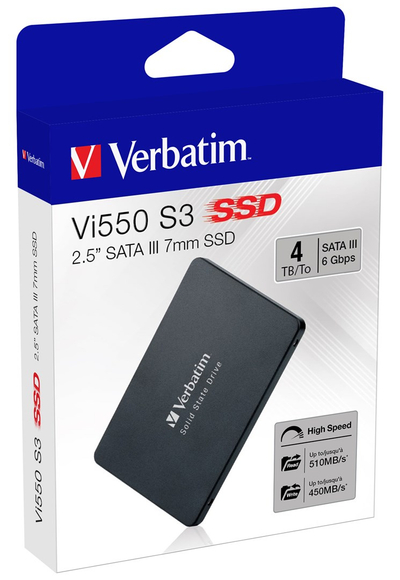 Внатрешен SSD Verbatim Vi550, 2.5\", 4TB, SATA III
