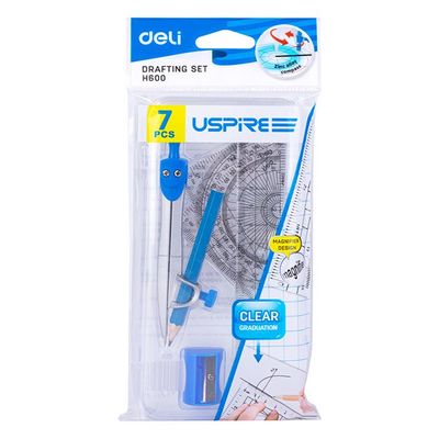 Set mjetesh shkollore 7/1, blu dhe rozë. DELI