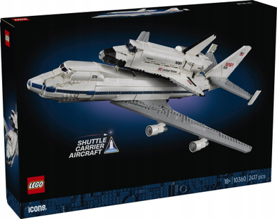 Lodër ndërtimi Lego Icons Shuttle Carrier Aircraft 10360, model Boeing 747 me NASA Space Shuttle, për të rrit