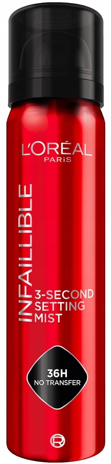 Sprej fiksues make-up L'Oréal Paris Infallible 3-Second, 150ml, qëndrueshmëri 36h, i kuq