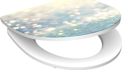 Ule tualeti SCHÄTTE Duroplast High Gloss, soft close, me motiv dekorativ, shumëngjyrëshe