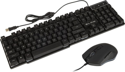 Set tastierë dhe mi Blow, LED me ndriçim, 2400 DPI, i zi
