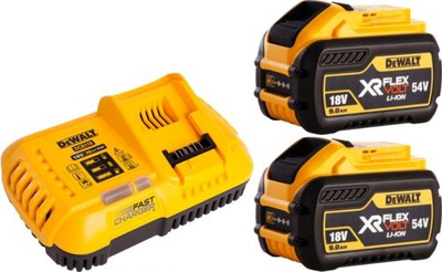 Set për vegla elektrike Dewalt XR FlexVolt, 1 karikues DCB118 + 2 bateri 9.0Ah