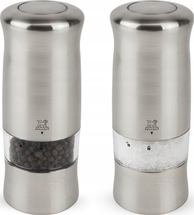 Set mulli elektrik kripë e piper Peugeot Zeli, çelik inox, 14cm, argjendtë
