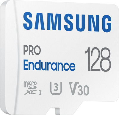 Kartë memorje microSD Samsung PRO Endurance, 128GB, Class 10 U3, e bardhë