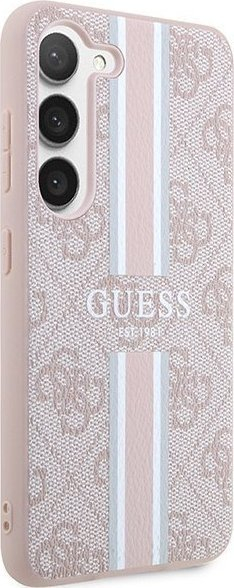 Maskë telefoni Guess 4G Printed Stripe për Samsung Galaxy S23, hardcase, rozë