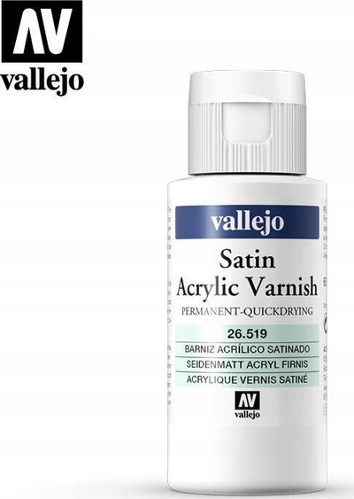 Llak akrilik Vallejo Liquid Varnish, 55ml, përfundim satinë