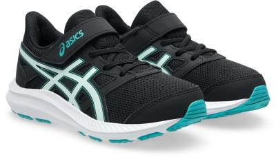 Atlete për fëmijë Asics Jolt 4, rrjetë e ajrosshme, shollë gome, të zeza turquoise