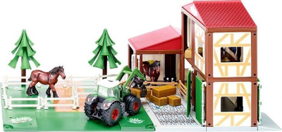Set lodrash SIKU 5609 Stud Farm, fermë kuajsh, me traktor metalik, shumëngjyrësh