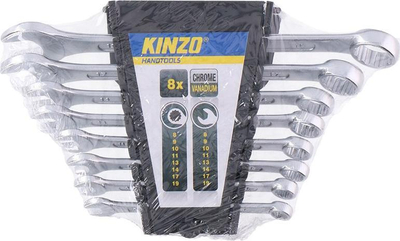 Сет клучеви прстенести KINZO 1976, 8 парчиња, челик chrome vanadium, сребрена боја