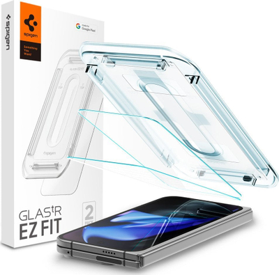 Xham mbrojtës Spigen Glas tR EZ Fit, set 2 copë, për Google Pixel 9 Pro Fold, transparent