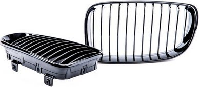 Grillë e përparme BMW E81 E82 E87 E88 Facelift, Gloss Black, xhama vertikale, e zezë me shkëlqim