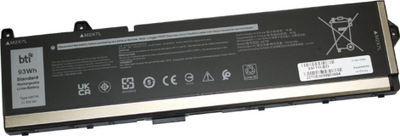 Bateri për notebook Origin Storage BTI X9FTM, 6 qeliza, 8050mAh, e zezë