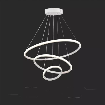Llambadar LED me 3 unaza, 32W, 3000K, i bardhë