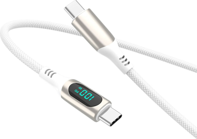 Kabllo USB C në USB C 4smarts PD, 3m, 100W, e bardhë