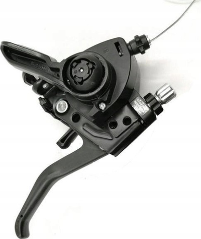 Levë frenash dhe marshe biçiklete Shimano ST EF41 L Ez Fire Plus, 3 shpejtësi, për timon të drejtë, e zezë