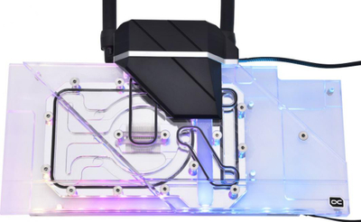 Ftohës me ujë Alphacool Eiswolf 2 AIO, 360 mm, Asus AMD Radeon RX 6800 / 6800XT ROG Strix / Tuf, i bardhë