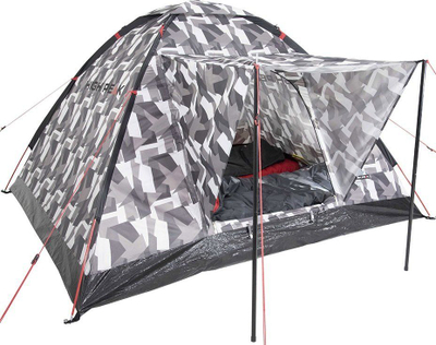 Шатор за кампување High Peak Beaver 3 10322, 3 лица, лесен, сив камуфлаж