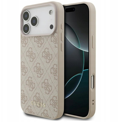 Kapak telefoni Guess Hardcase 4G Classic GUHCP17XG4GFPI, për iPhone 17 Pro Max, lëkurë eko, rozë