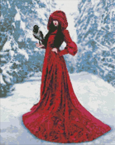 Set mozaiku me diamante Ideyka Winter Beauty, 40x50cm, 5D, shumëngjyrësh