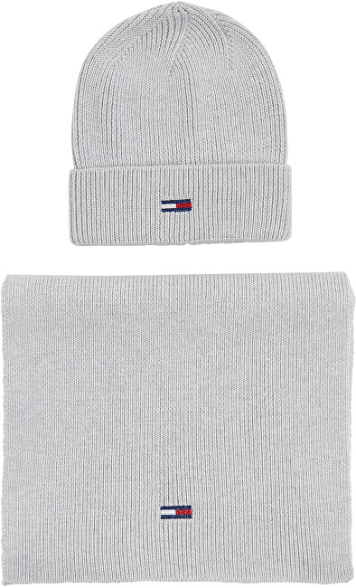 Set kapele dhe shall Tommy Hilfiger TOB51G014-C11, të hirta