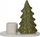 Mbajtëse qiri Home Styling Collection Christmas Candleholder, qeramike, 6.6x10.4x8.8 cm, e bardhë e gjelbër