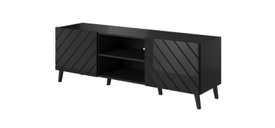 Komodë TV Bed Meble Abeto, 150x42x52cm, e zezë