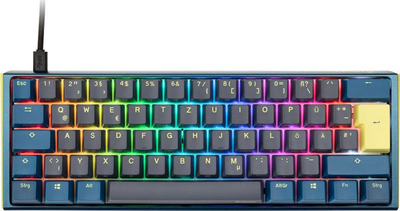 Tastierë mekanike Ducky One 3 Daybreak Mini, USB, layout gjerman, e zezë blu jeshile