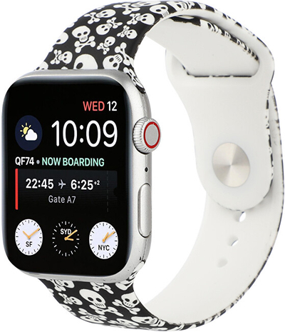 Rrip silikoni 4wrist për Apple Watch - Skulls & Bones 42/44/45 mm