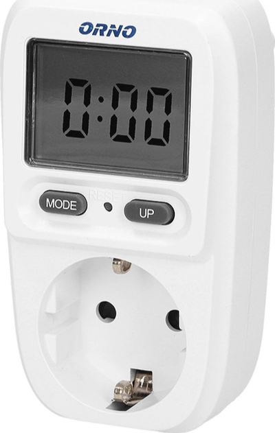 Matës energjie me ekran LCD, prizë Schuko, i bardhë