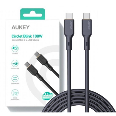 Kabllo USB Aukey CB-SCC101, USB-C në USB-C, 1 m, 100W, i zi